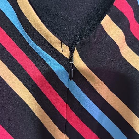 Chevron striped black multicolored sleeveless dress eshakti - Picture 5 of 7